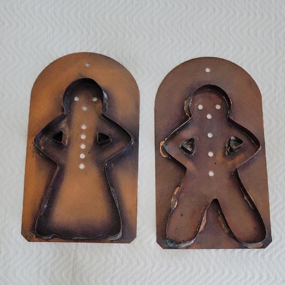 Vintage Gingerbread Copper Cookie Mold Wall Hangings - 2